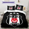 Set Biancheria da Letto 3 Pezzi con Stampa Logo Club Besiktas BJK 1903, Copripiumino+2 Federe, Senza Imbottitura o Piumino, Decorazione Camera da Letto per Tifosi
