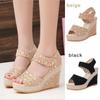 Sandali Zeppa Moda Donna Scarpe Estive Punta Aperta Moda Tacchi Alti