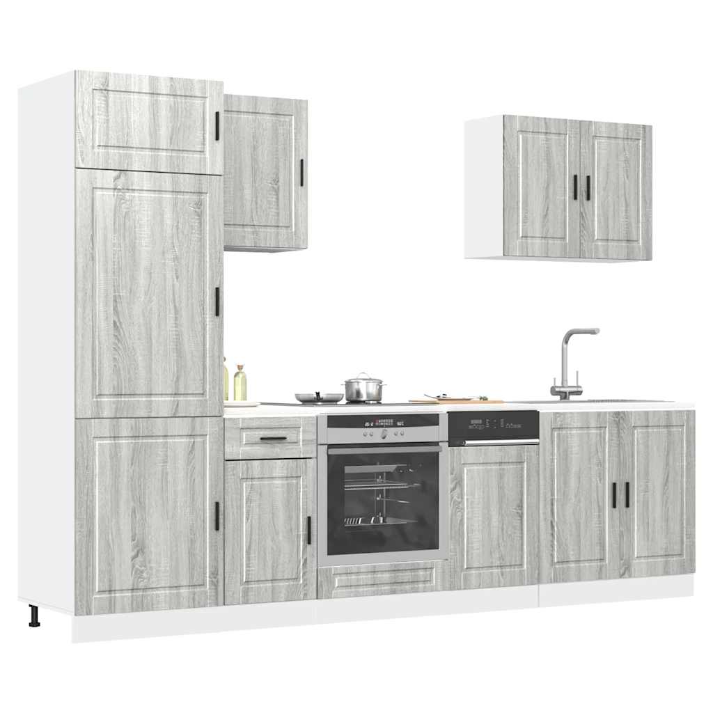 7 Piece Kitchen Cabinet Set Porto Grey Sonoma Wood Based Panel