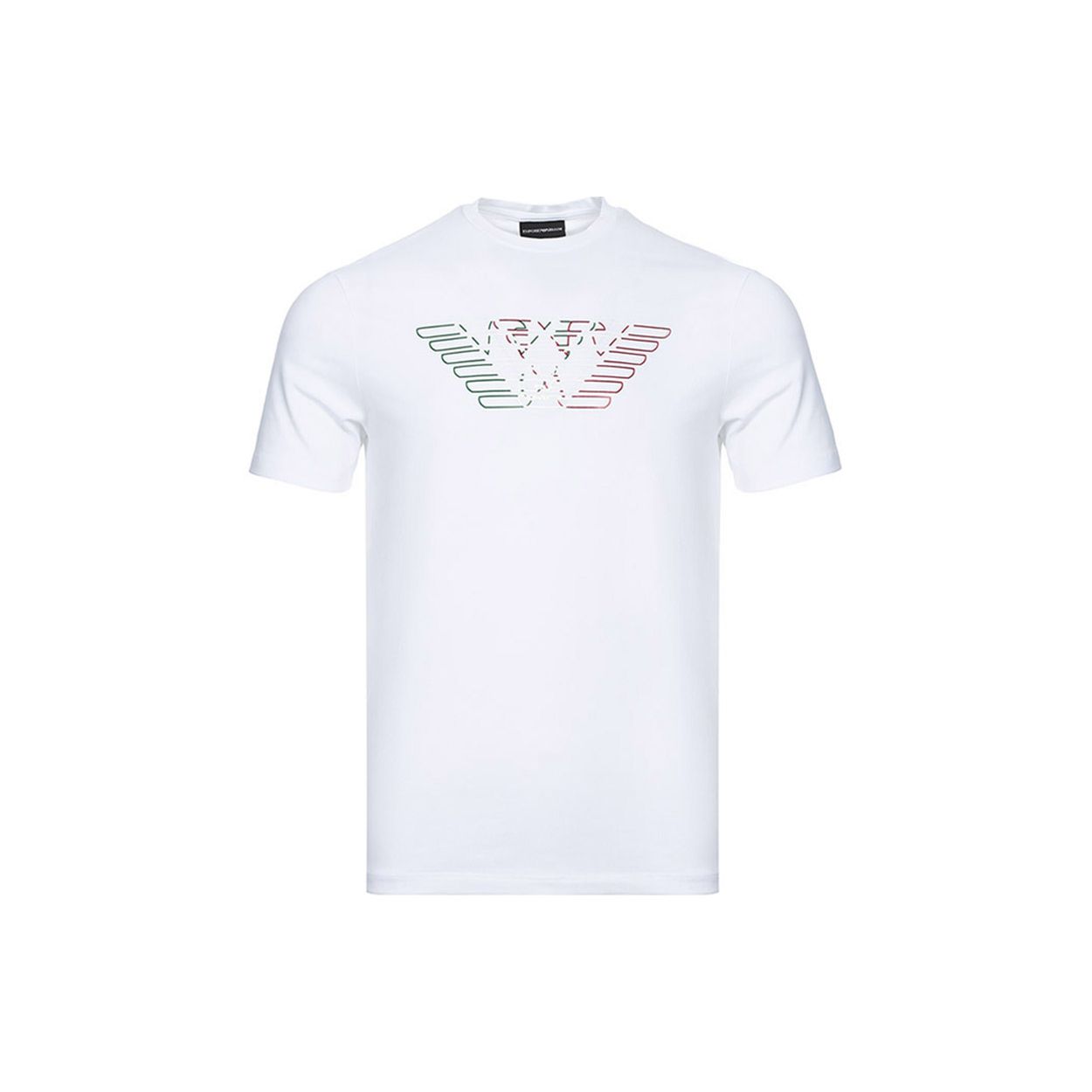 Emporio Armani Ronde Hals Bedrukt Casual T-shirt met Korte Mouwen Heren Tops Wit 3H1T71-1J11Z-0100 S white