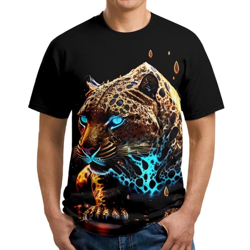 

Мужские футболки с 3D-принтом льва Y2K Хип-хоп уличная одежда Летняя повседневная футболка Графический топ с животным Принты Харадзюку Мужская футболка с коротким рукавом 6XL