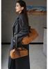 Suede Plush Large Bowling Bag 2026 - Elegant Retro Boston Style Shoulder Bag for Women