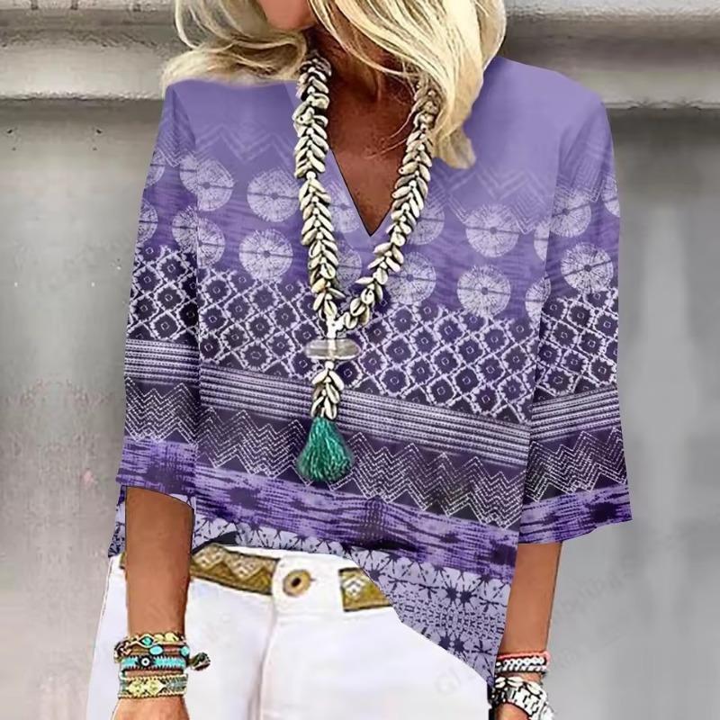 Summer New Women T-shirt Floral 3d Print Tshirt Women Fashion V-Neck Short Sleeve Oversized Tops Tee Female Clothes Harajuku Y2k