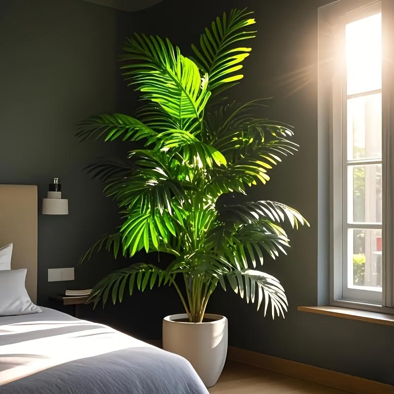 120cm Umělá palma odolná proti UV záření - Umělá rostlina s realistickými texturovanými listy, ideální pro vnitřní/venkovní domácí a kancelářskou dekoraci (Hrnec není součástí dodávky)