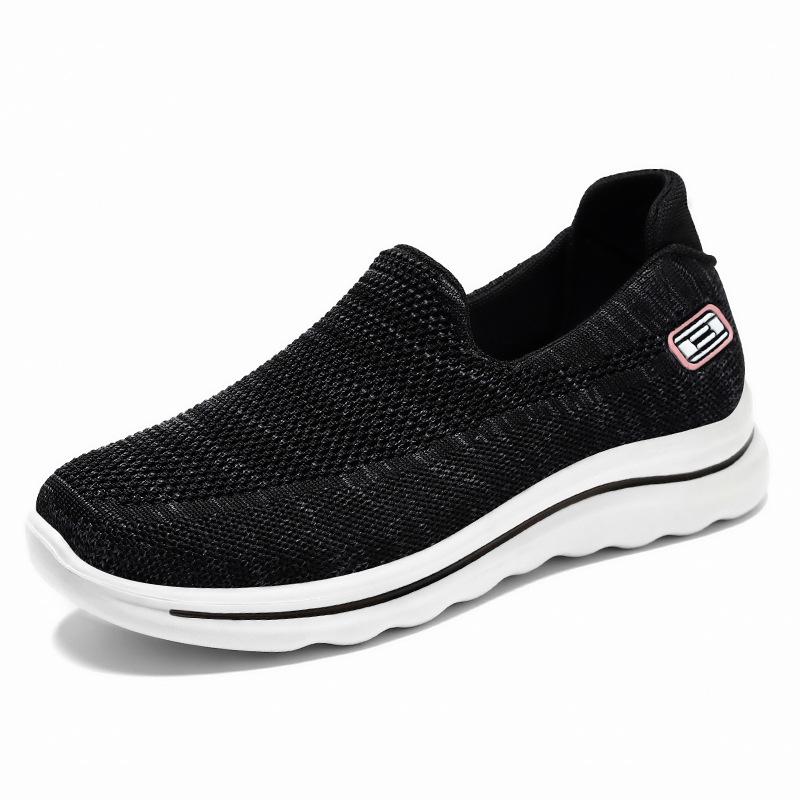 Women's Slip-On Fly-Knit Soft Sole Shoes for Middle-Aged and Elderly