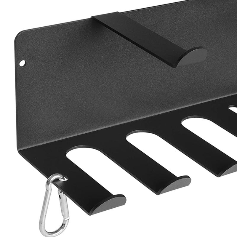 Effective Double Level Fitness Accessories Shelf With 8 Hook 2 Support for Exercise Gear Organization