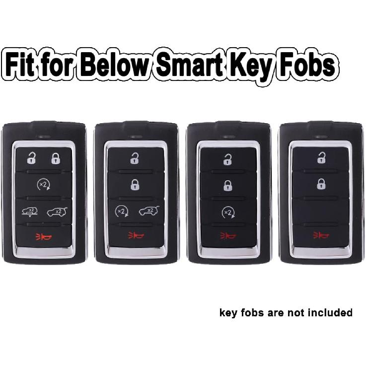 Key Fob Cover Case Fit for Jeep Grand Cherokee Grand Wagoneer Soft TPU Keyless Entry Remote Holder Skin Protector (Blue)