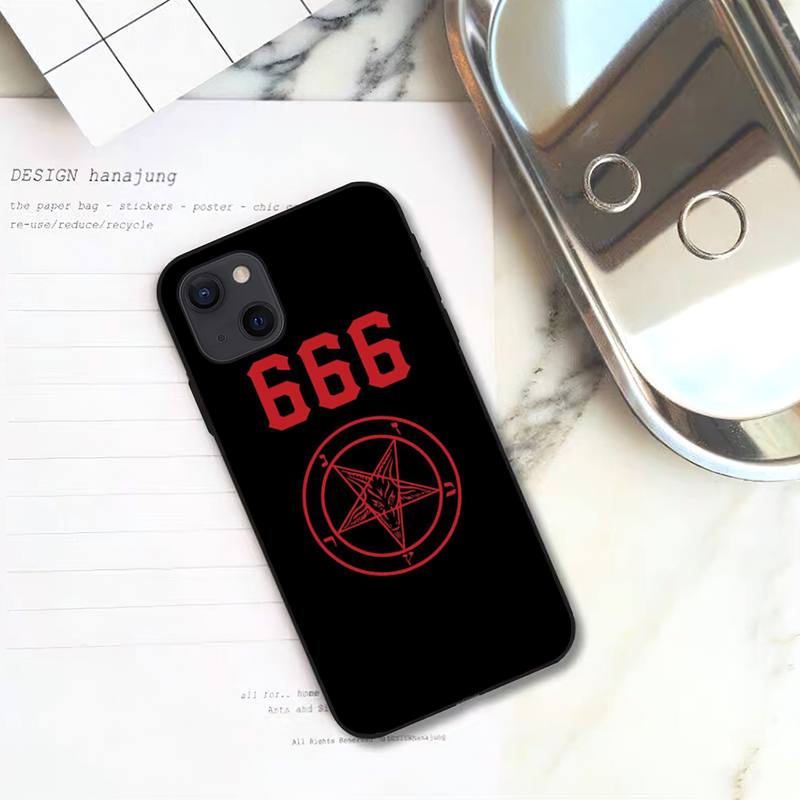 Pentagram 666 Demonic Satanic Phone Case For iPhone 11 12 Mini 13 14 15 Pro XS Max X Plus SE XR Shell
