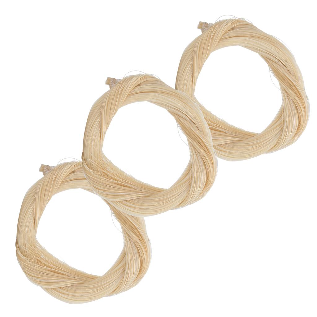 3Pcs Horse Hair for Violin Natural White Replacement Musical Accessories for Viola/Cello