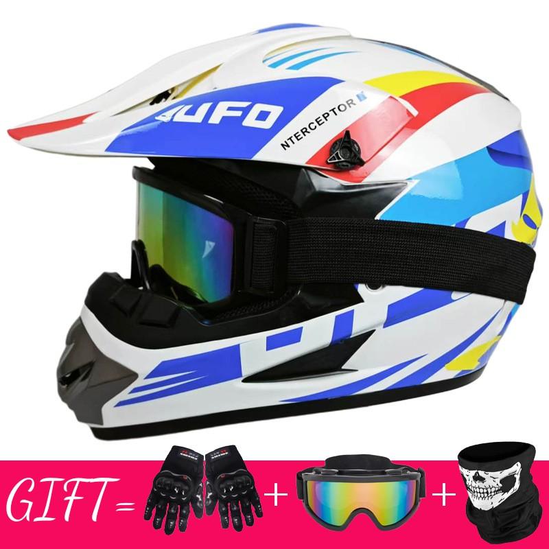 Full Face Mountain Bike Helmet With Goggles Gloves Mask Downhill MTB Trail Riding