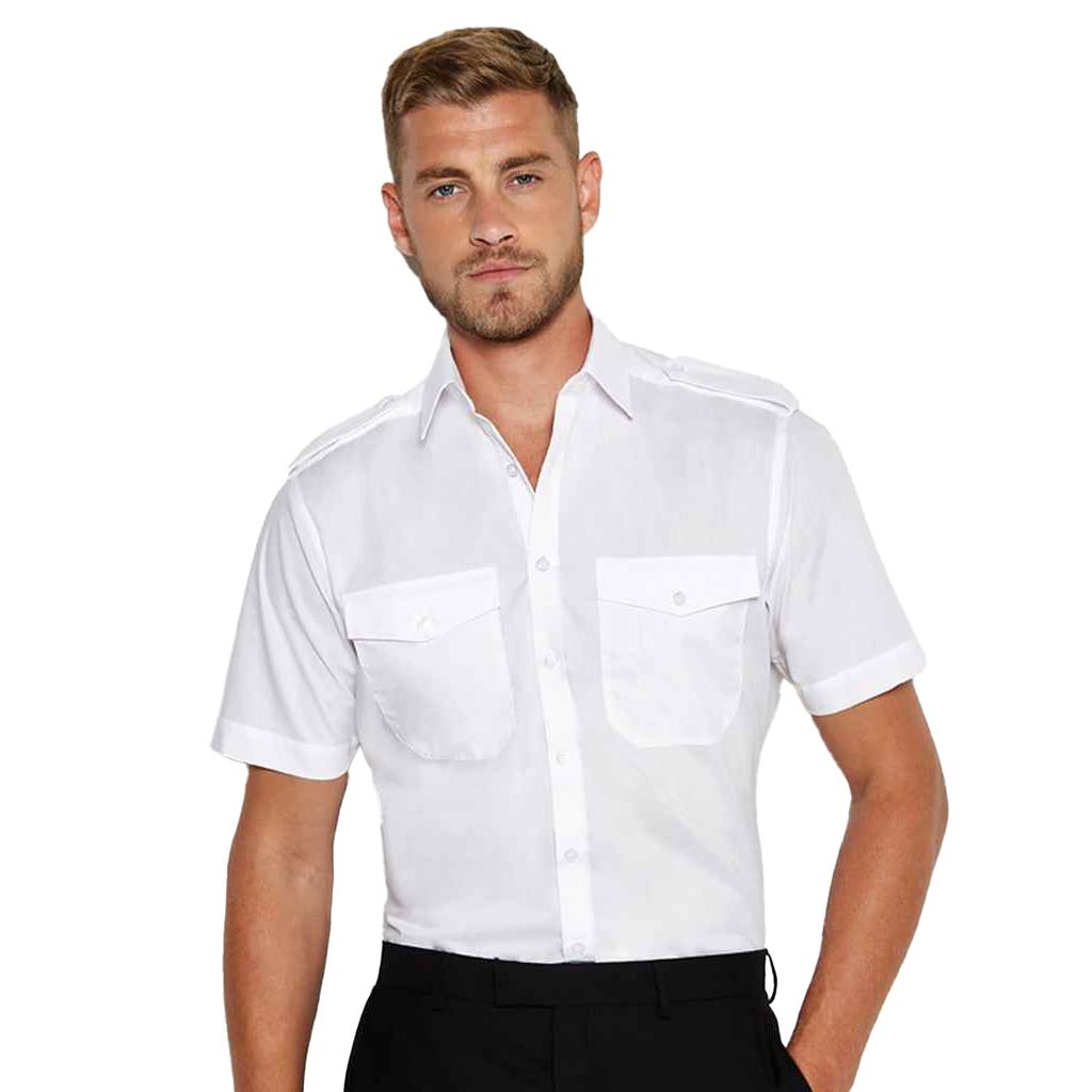 Kustom Kit Mens Tailored Short-Sleeved Pilot Shirt