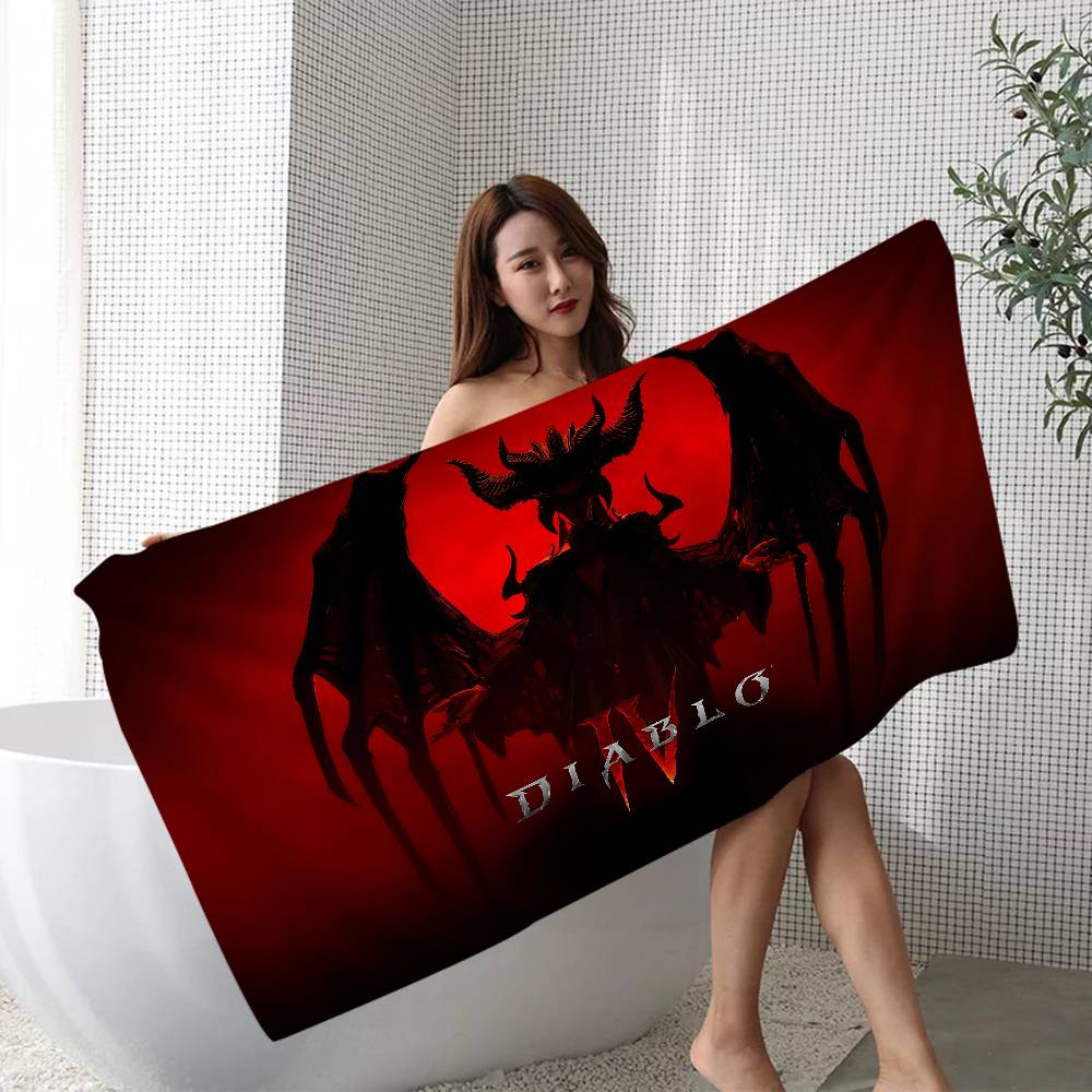 Classic Game D-Diablo Microfiber Blanket Quick Drying Beach Towels Oversized Printing Super Absorbent Pool Towel Blanket