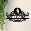 Vintage Welcome Metal Wall Sign Iron Floral Garden Decor Weather Resistant