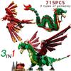 715PCS medieval flying dragon compatible Building Blocks Home Decoration Model Adults Gift