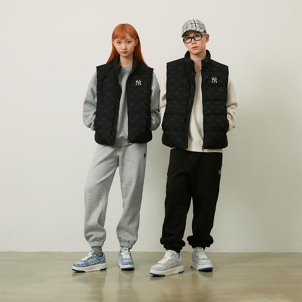New MLB MONOGRAM Collection New York Yankees Down Vest Unisex Black 3ADVM0246-50BKS