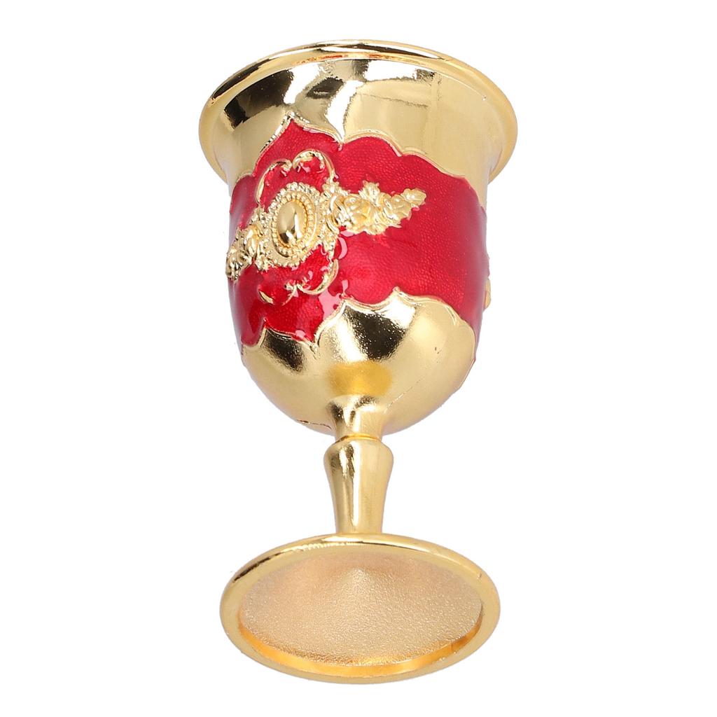 2pcs Metal Goblets Exquisite Painted Flower Pattern Vintage Court E Glass for Bar Drinkware Gift