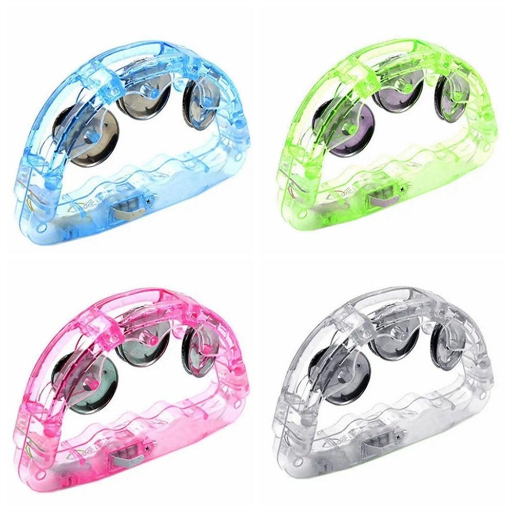 Noisemakers LED Tambourine Glowing Hand Rattle Bell Flashing Tambourine  Christmas Festivals