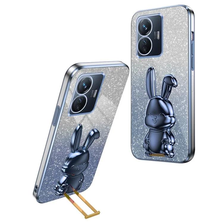 

For vivo Y77 5G / Y77e 5G Shockproof Case Rabbit Design Cell Phone Cover with Kickstand
