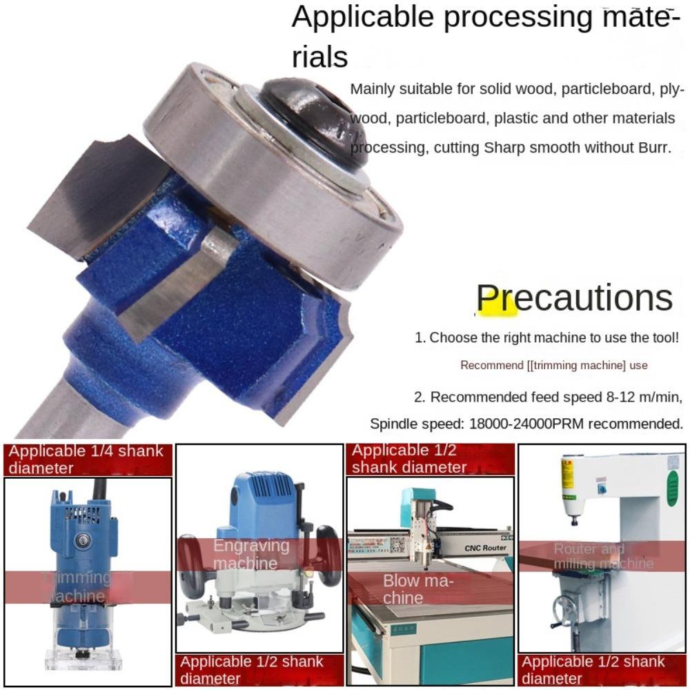 R1 R2 R3 Woodworking Milling Cutter 4 Corner Classical Cutter Bit Round Router Bit  Furniture