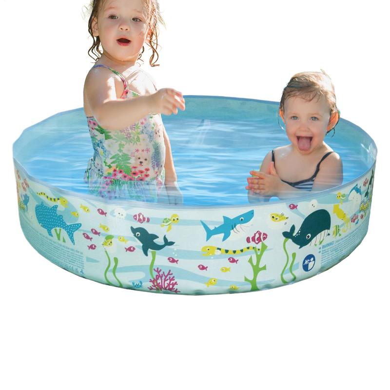 Little Pool for Kids Play Pool Animal Design Toys Activities Hard-Sided Play Playhouse for Backyard Vacation Pond Patio
