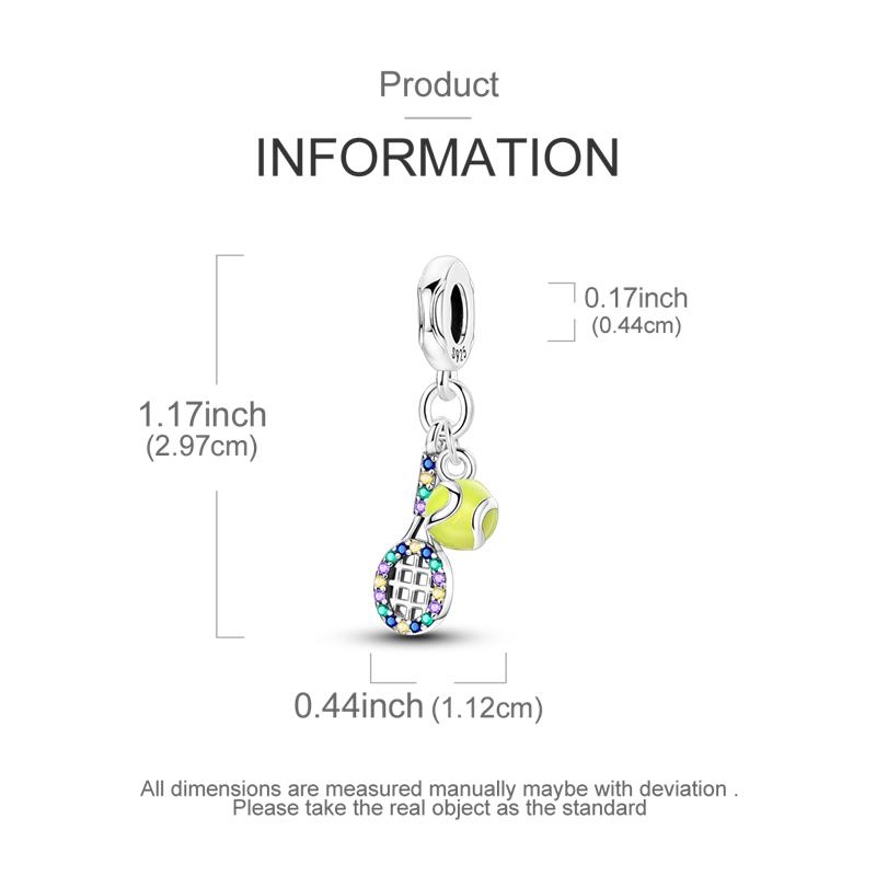 925 Sterling Silver Cute Money Catching Cat Charms Bead Tennis Racket and Ball Pendants Fit Original Bracelet DIY Jewelry GiftGood product