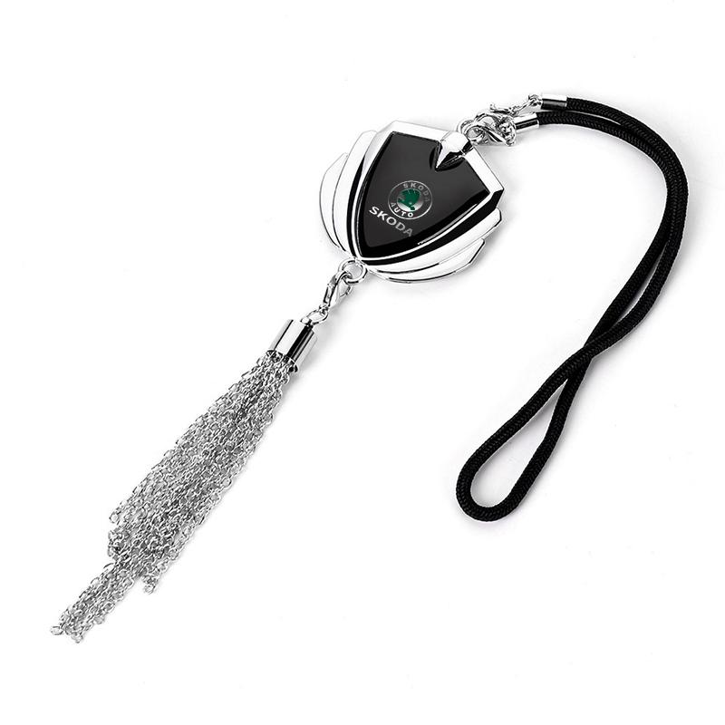 TTJJ2 Car Pendant Metal Badge Rearview Mirror Hanging Ornament Decoration For Skoda Rapid Octavia A5 S Kodiaq Fabia A7 Octavia VII