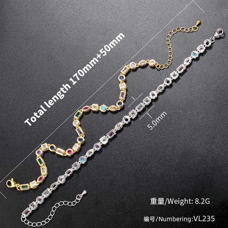 Miedziany Diamentowy Nieregularny Naszyjnik Bransoletka Osobowość Hip Hop Geometryczny Kształt Zestaw Biżuterii Vl235-242