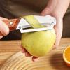 Škrabka na zeleninu s dřevěnou rukojetí Nerezová čepel 2v1 Škrabka na ovoce a otvírák na lahve na brambory Mrkev Citrusy Rychlý nástroj na loupání