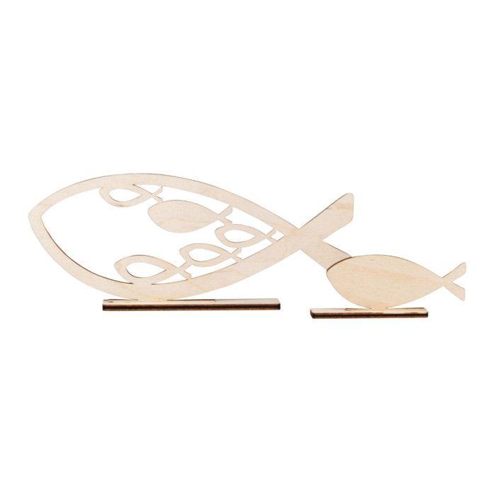 Poissons en bois 20x8,3cm 2 pièces