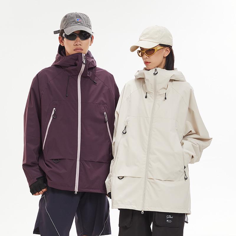 Unisex Autumn 2024 Windproof Waterproof Hiking Jacket: Stylish Single Layer Outdoor Windbreaker