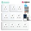 BSEED Zigbee Single UK Smart Socket Double Intelligent Wall Sockets Triple Electric Outlets Tuya Smart Life Alexa Control 13A