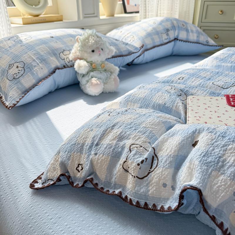 Class A Maternal And Infant Grade Cotton Double-Layer Gauze Shell Edge, Pure Cotton Quilt Cover Student Dormitory Bed