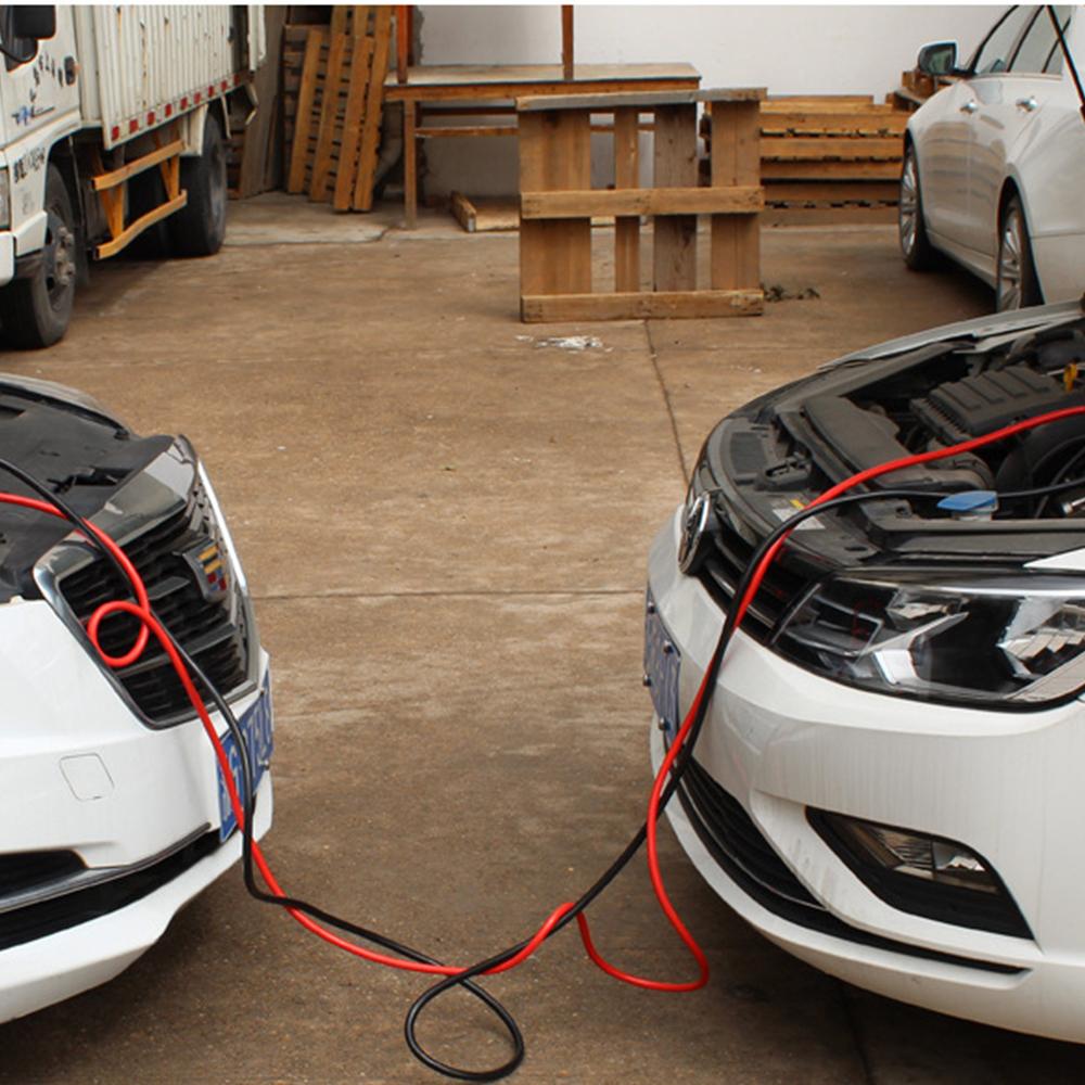 2.2m Car Emergency Battery Cable Heavy Duty Auto Battery Jumper Cables 500A Booster Cable Double-ended with Clamp for SUV Trucks