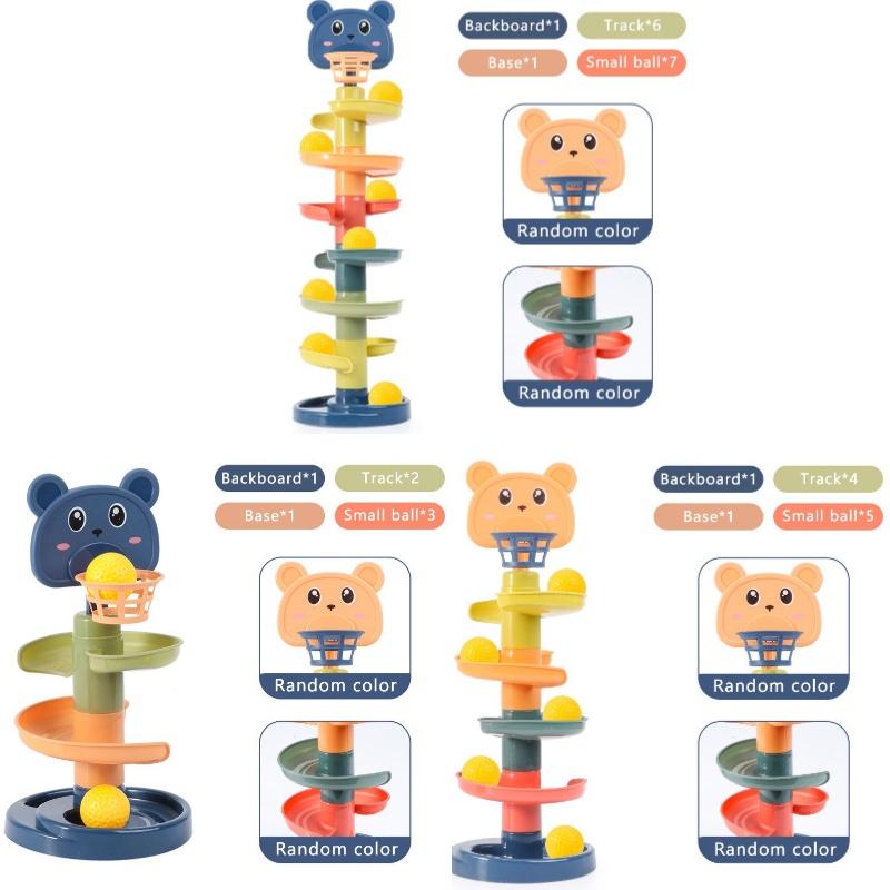 Rainbow Stacking Tower 3/5/7 Level Toy With Balls For Babies And Toddlers