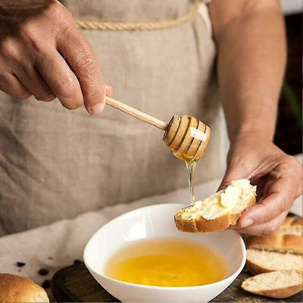 Honey Dipper 30 Pcs Honey Dipper With Bee Pendant, 8cm Mini Wooden Honey Stick
