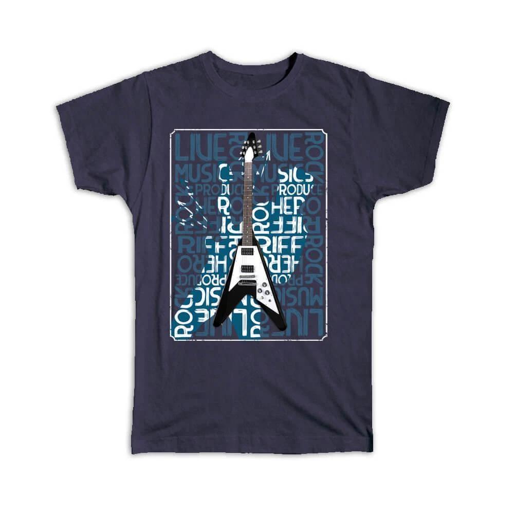 

Gift T-Shirt : Vintage Rock Guitar Music Lover Wall Art Print For Father Card S