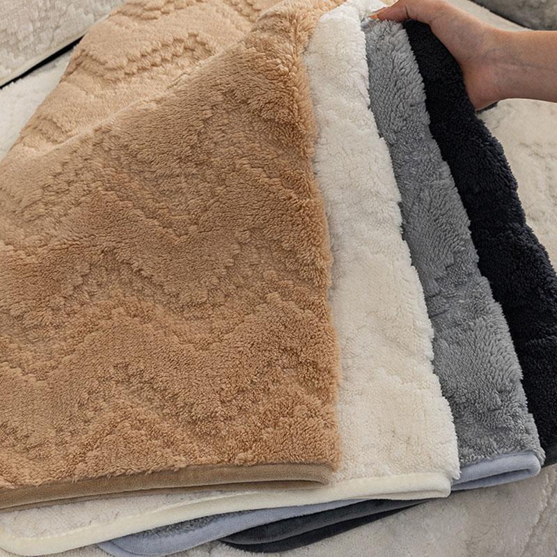 French Solid Wavy Jacquard Sofa Cushion Cozy Thick Plush Couch Slipcover For Living Room Soft Dustproof Anti-Slip Protector