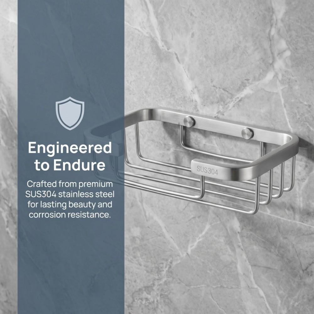 Silver Soap Rack Stainless Steel Soap Organizer Box Modern Soap Dish Bathroom Kitchen Washroom