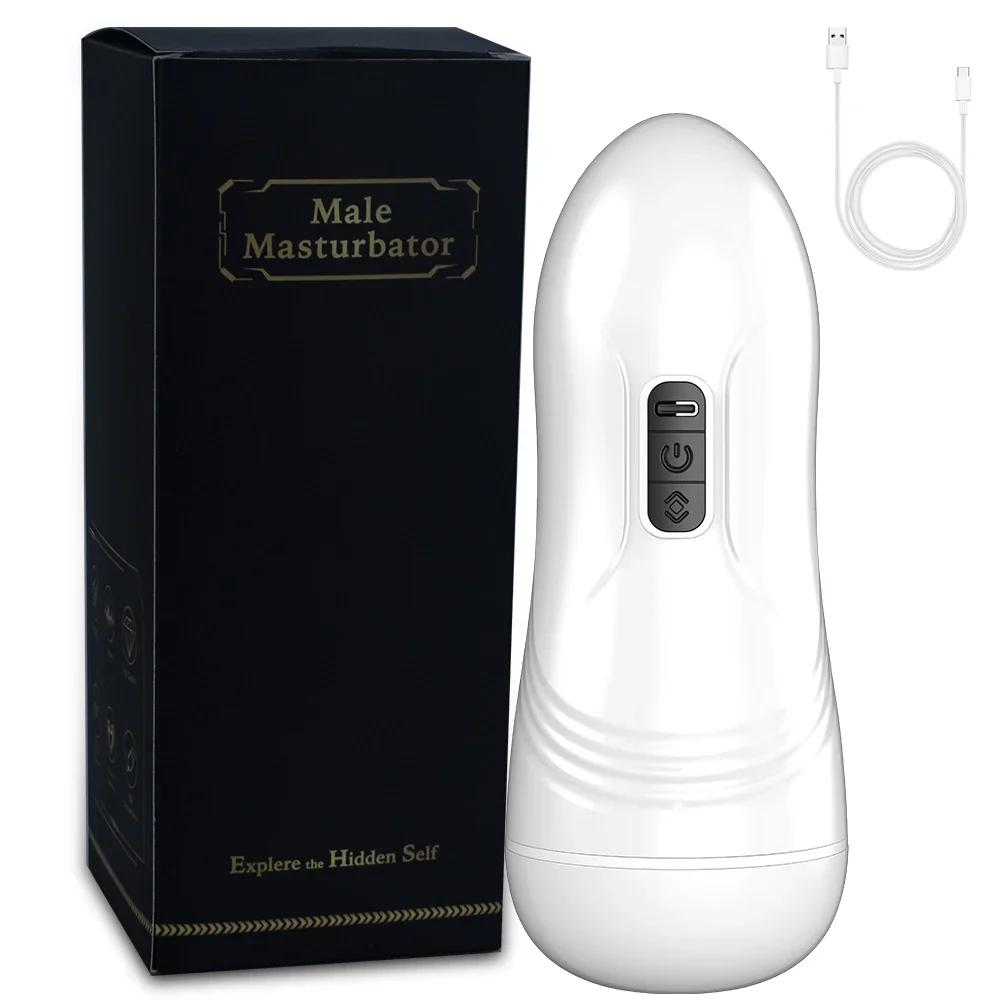 Automatische Saug-Vagina Männlicher Masturbator Smart Voice Blowjob Vibration Penis Masturbationsmaschine Tasse 18 Erwachsenen-Sexspielzeug für Männer