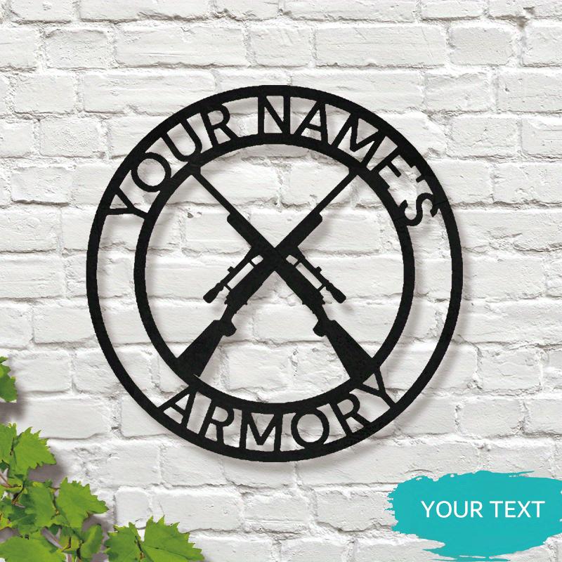 

Custom Personalized Metal Sign for Gun Rooms Tailored Armory Decor Gift for Amendment Supporters Veterans Festive Decor