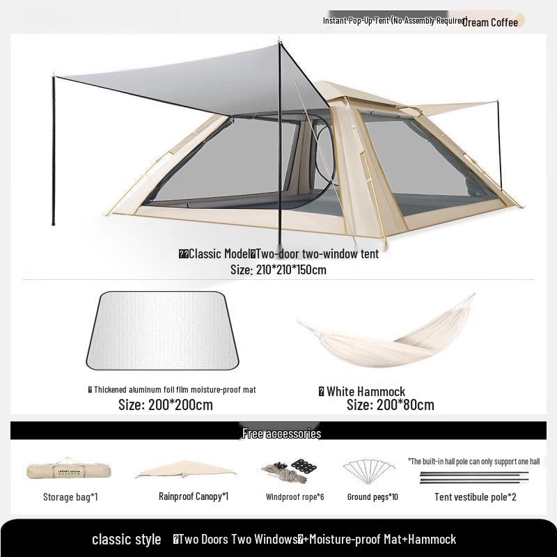 Yuzhan 2-in-1 Automatic Camping & Picnic Canopy Set