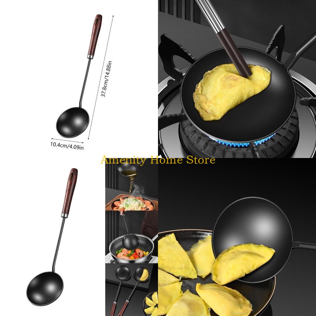 F26C Convenient Cooking Spatula Iron Spoon with Comfortable Handle Metal Kitchen Tool China Mainland