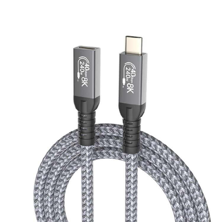 

Кабель для передачи данных Type-C, удлинитель USB-C, шнур для быстрой зарядки PD240W, со скоростью передачи 40 Гбит/с, поддержка видео 8K 60 Гц 1