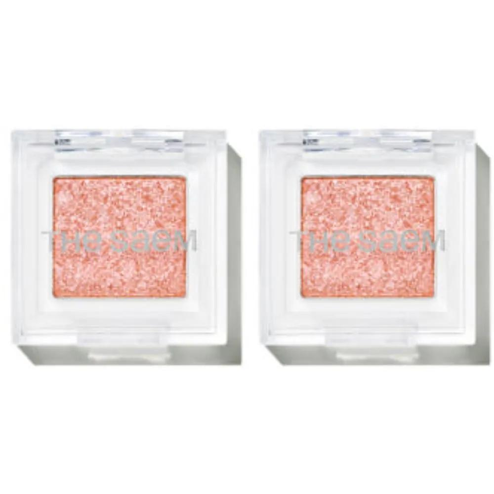 The Saem Single Swatch Shadow Box OR01 Peach Salty x2