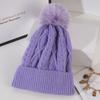 Knitted Hat for Women In Winter Warm Plus Velvet Thickened Wool Ball Wool Hat Korean Style Trendy Versatile Cycling Ski Ear Protection Hat