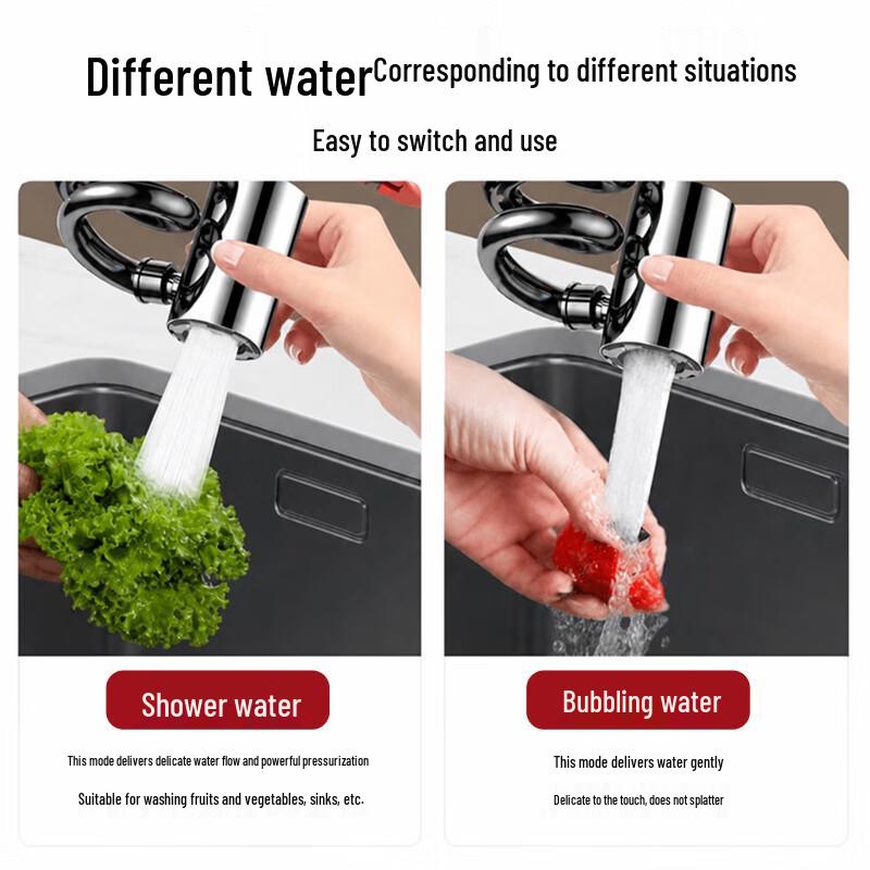 HOMK Stainless Steel Kitchen Faucet Extender with Dual-Mode Sprayer