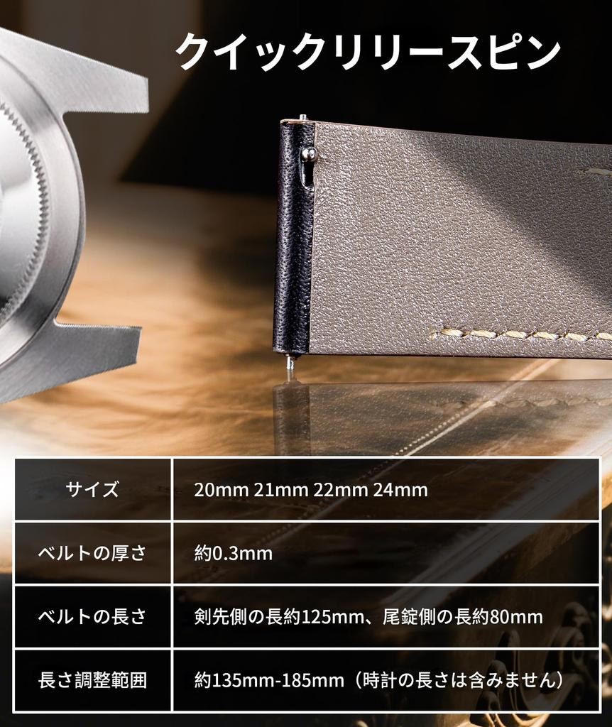 BINLUN Leather Watch Handmade Leather Watch Quick Retro Patchwork Replacement Watch Band for Men and Women Light Strap, 20mm, 21mm, 22mm, 24mm, Band,