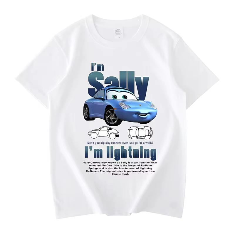 Cars Lightning McQueen Print Fashion Clothing Anime Casual TShirt Women Unisex Cotton Plus Size Loose Short Sleeve TShirt