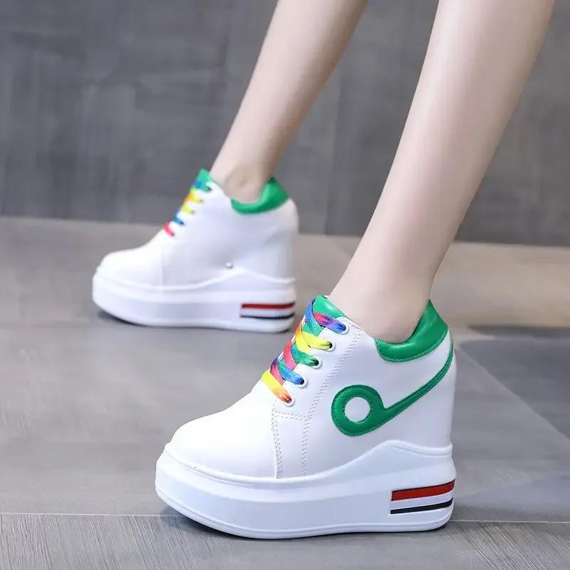 Fashion Spring Women 12CM High Heels Casual Shoes Wedges Platform Women Shoes Chaussure Summer Height Increasing Pumps flowers Shoes