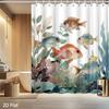 1Pc Shower Curtain — Watercolor Fish & Coral, Waterproof Machine Washable Polyester For Shower/Bathtub Bathroom Decor